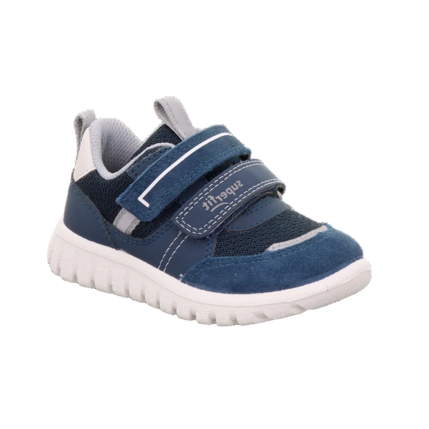 Scarpe da ginnastica bianche e blu da bambino con luci nella suola Scarpe da ginnastica bianche e blu da bambino con luci nella suola